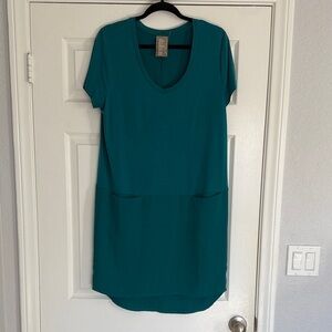 Dolan Deep Teal V-Neck Tunic dress with pockets